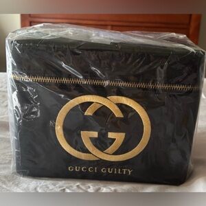 Gucci Guilty Black w/ Gold Logo Zippered Cosmetic Case